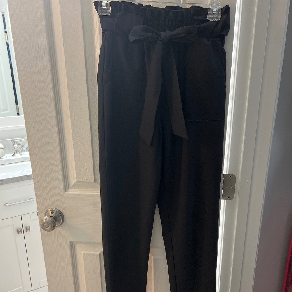 Black Paperbag Pants